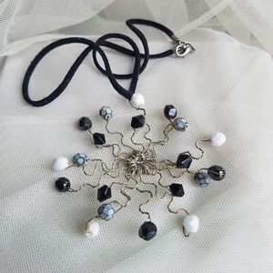 Swarovski Elements Black & White Crystal Choker on Black Suede